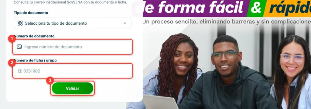 Validación de la cuenta @soy.sena en tuclave.sena.edu.co